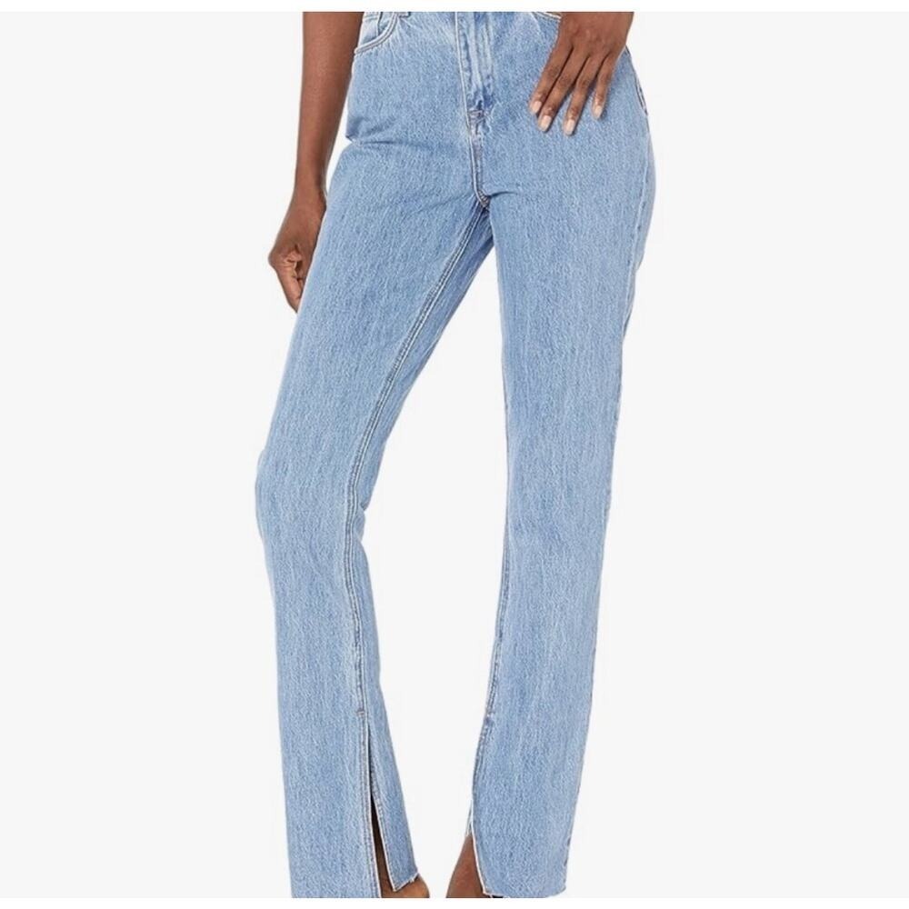 Blank NYC The Cooper Long Slim Straight Ankle‎ Slit Jeans NWT